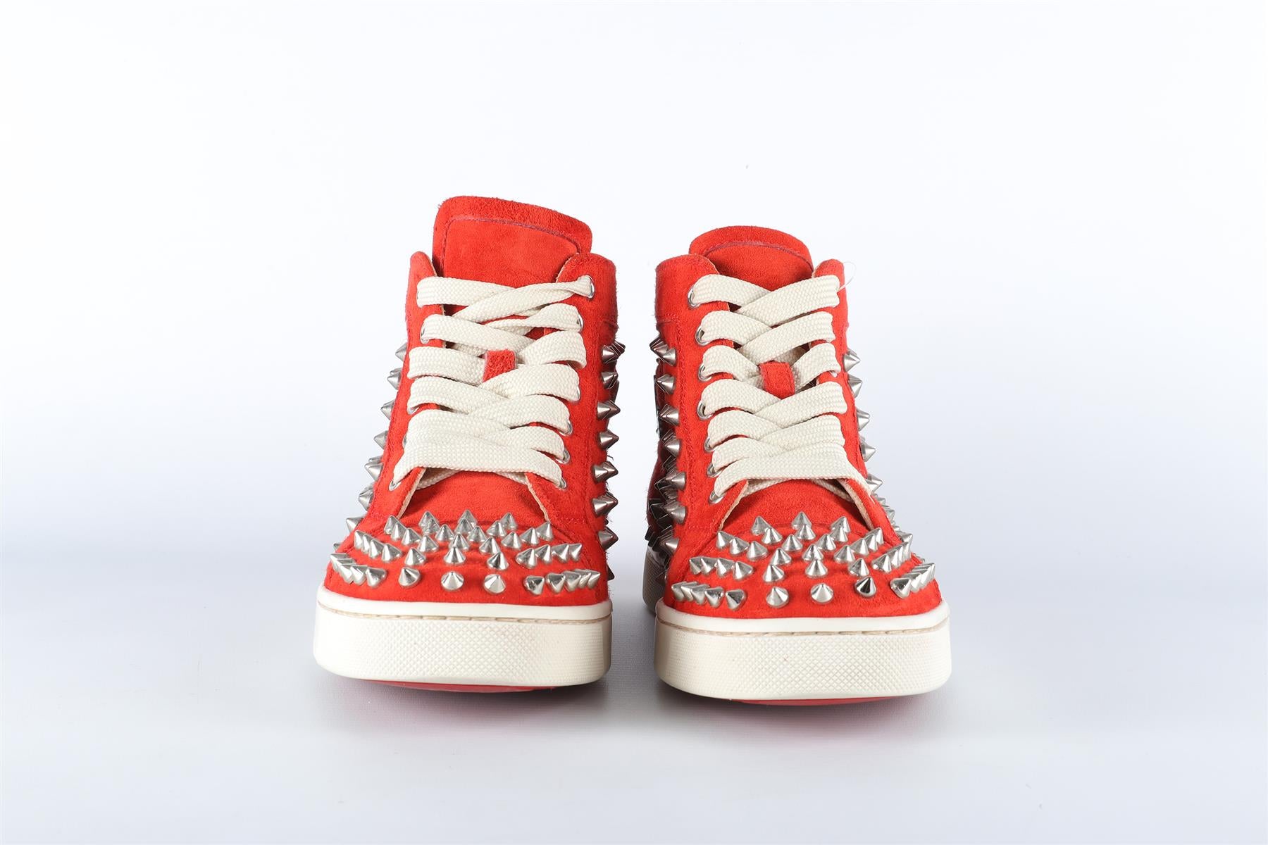 CHRISTIAN LOUBOUTIN RED ST LOUIS SUEDE SNEAKERS EU 36.5 UK 3.5 US 6.5