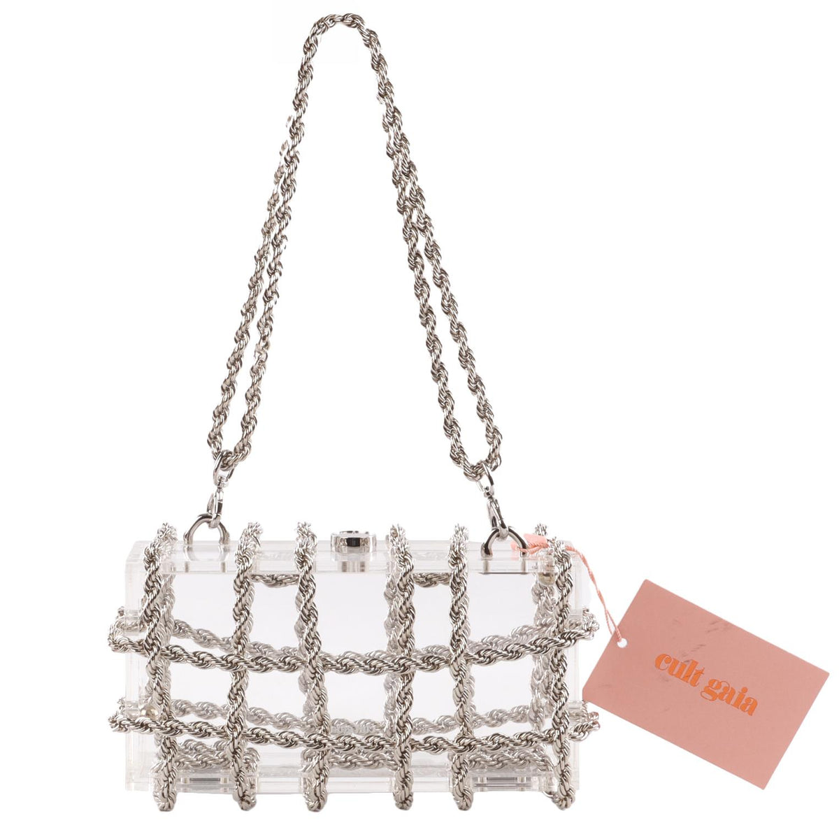 CULT GAIA SILVER BESS PERSPEX SHOULDER BAG