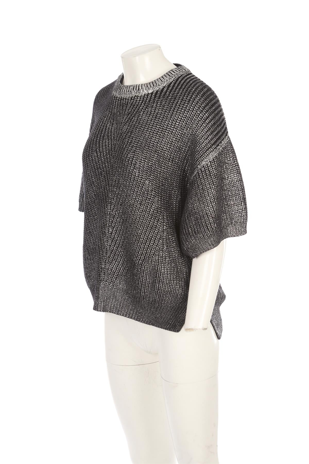 JOSEPH SILVER COTTON SWEATER XLARGE