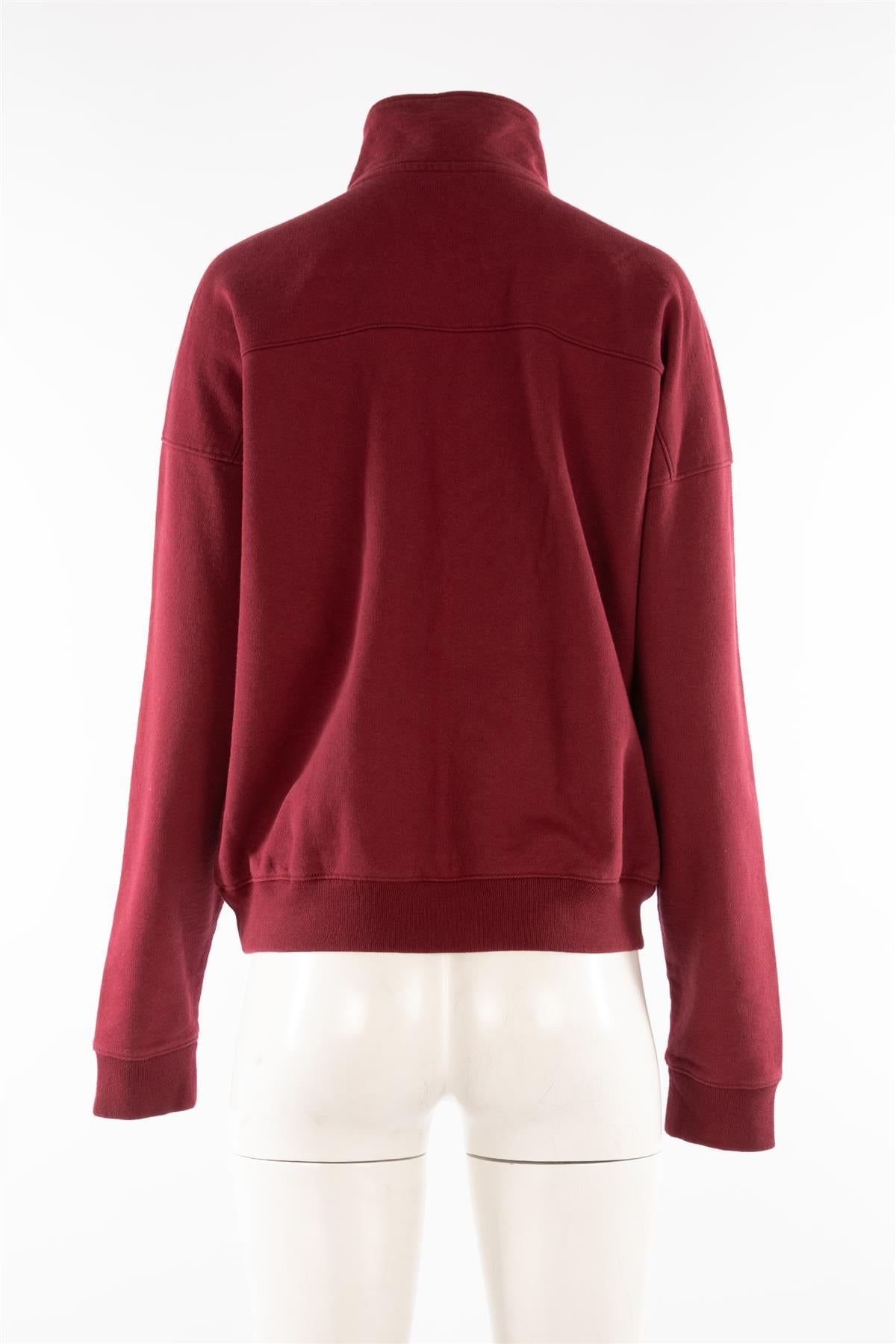 SPORTY & RICH + THE CARLYLE BURGUNDY COTTON SWEATSHIRT MEDIUM