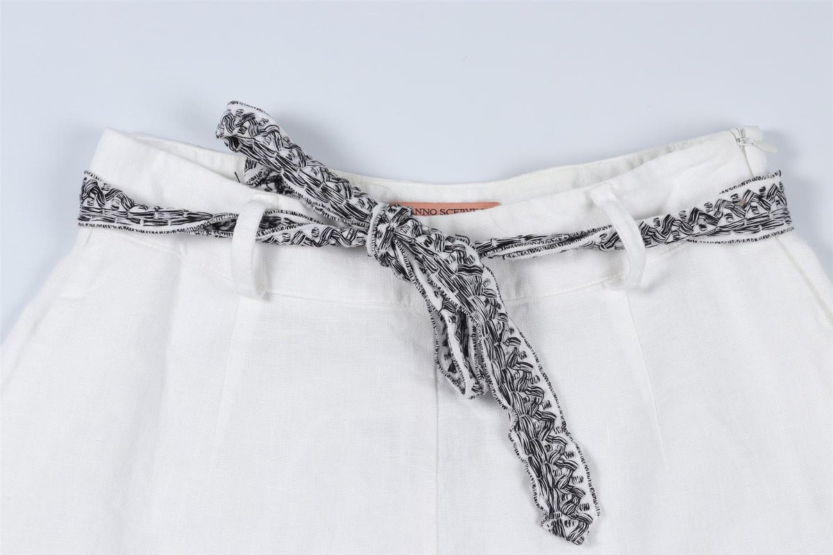 ERMANNO SCERVINO WHITE LINEN SHORTS IT 40 UK 8