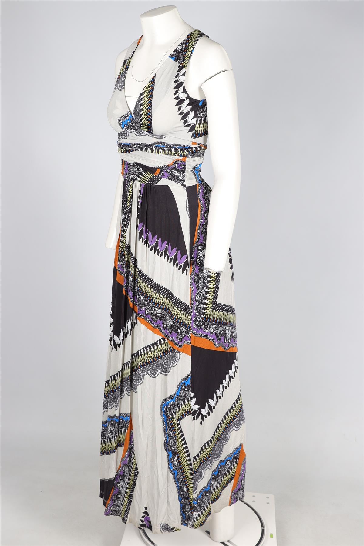 ETRO MULTI JERSEY MAXI DRESS IT 38 UK 6