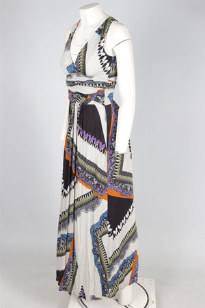 ETRO MULTI JERSEY MAXI DRESS IT 38 UK 6