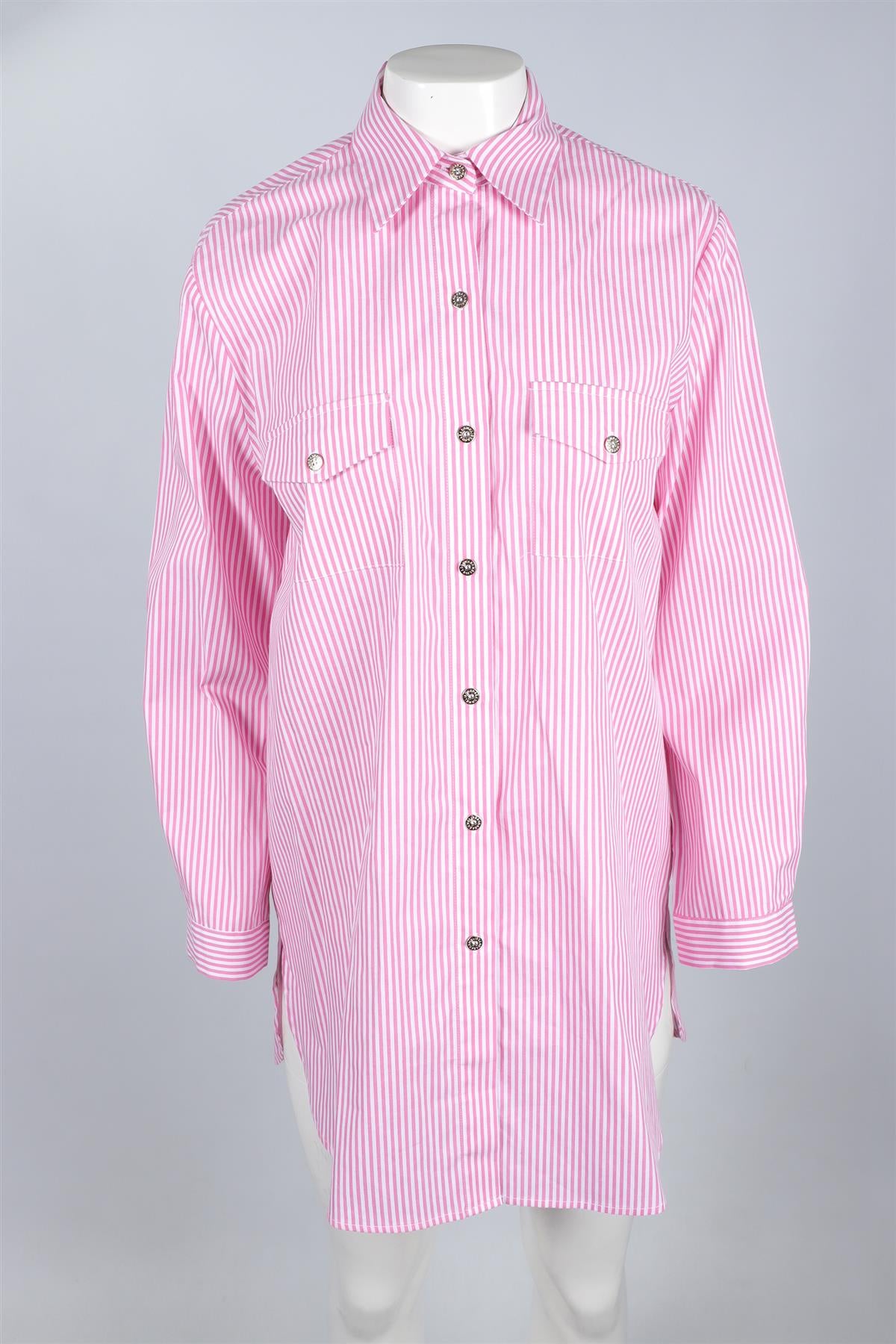 MELISSA ODABASH PINK COTTON SHIRT MEDIUM