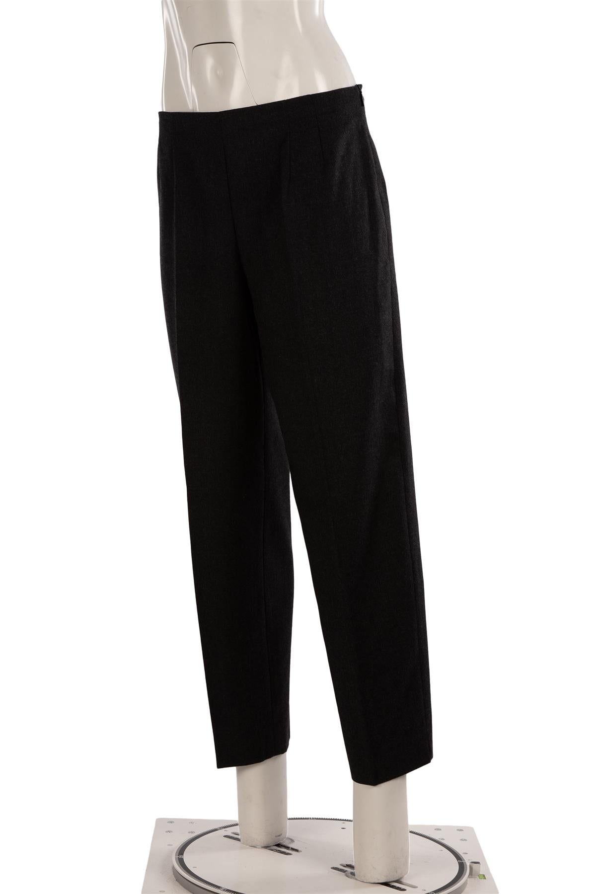 THE ROW GREY WOOL TAPERED PANTS US 10 UK 14