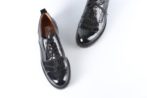 VALENTINO GARAVANI BLACK PANTENT LEATHER BROGUES EU 39 UK 6 US 9