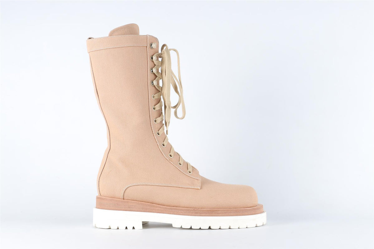 MAGDA BUTRYM BEIGE CANVAS BOOTS EU 38 UK 5 US 8