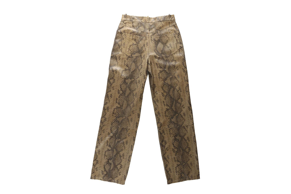 ZEYNEP ARCAY BROWN LEATHER STRAIGHT PANTS FR 34 UK 6