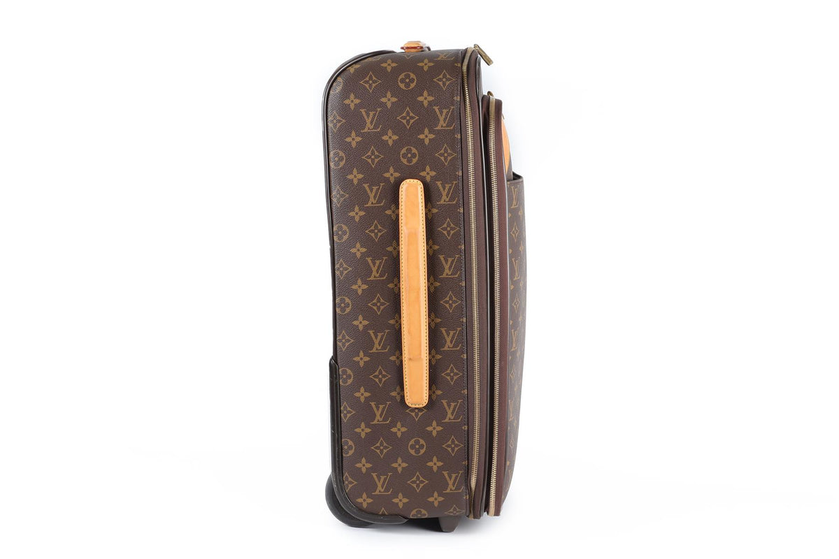 LOUIS VUITTON BROWN 2013 PEGASE LEGERE 55 MONOGRAM COATED CANVAS SUITCASE