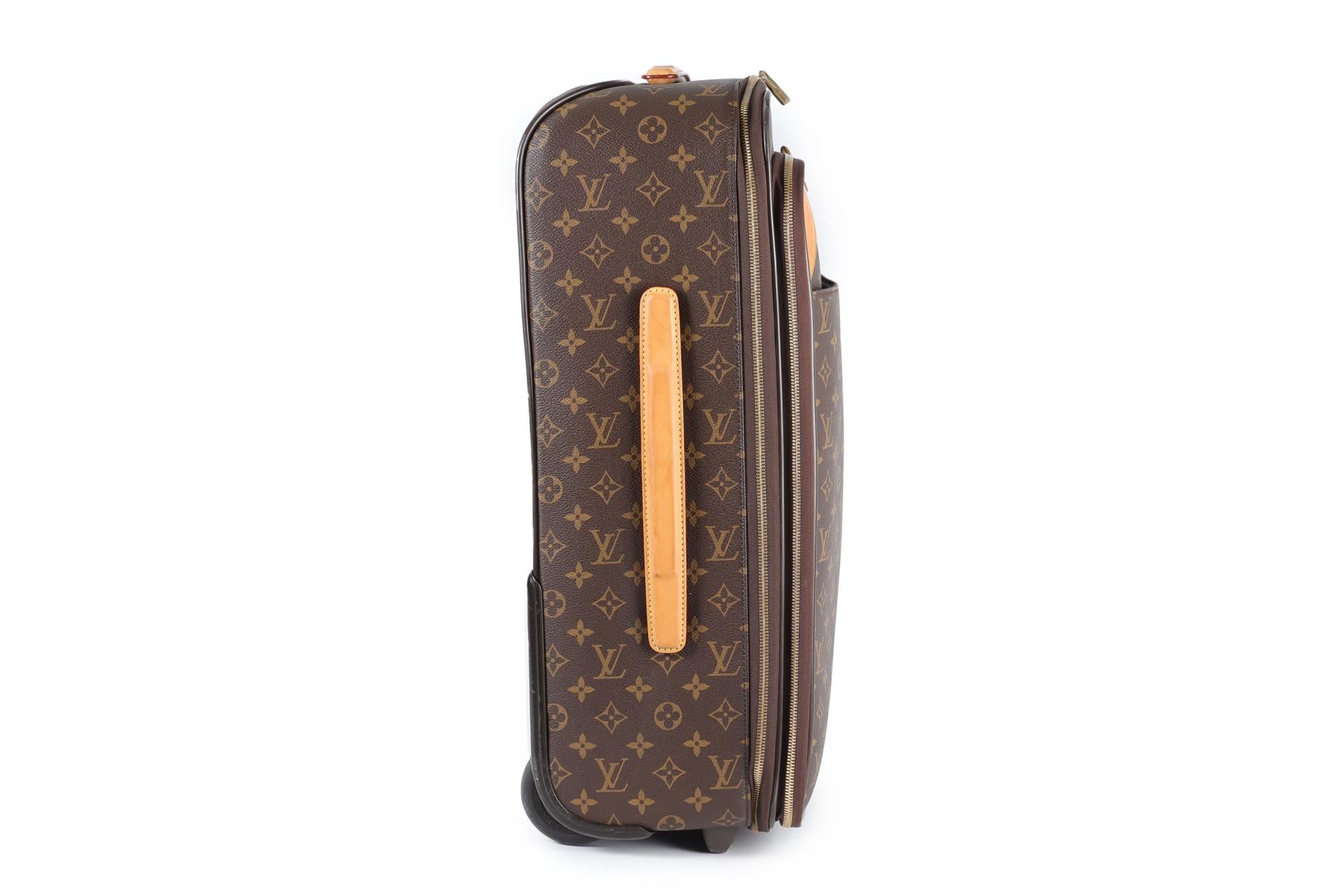 LOUIS VUITTON BROWN 2013 PEGASE LEGERE 55 MONOGRAM COATED CANVAS SUITCASE