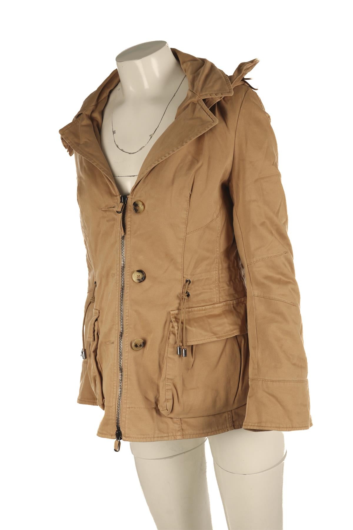 ERMANNO SCERVINO TAN CANVAS JACKET IT 40 UK 8