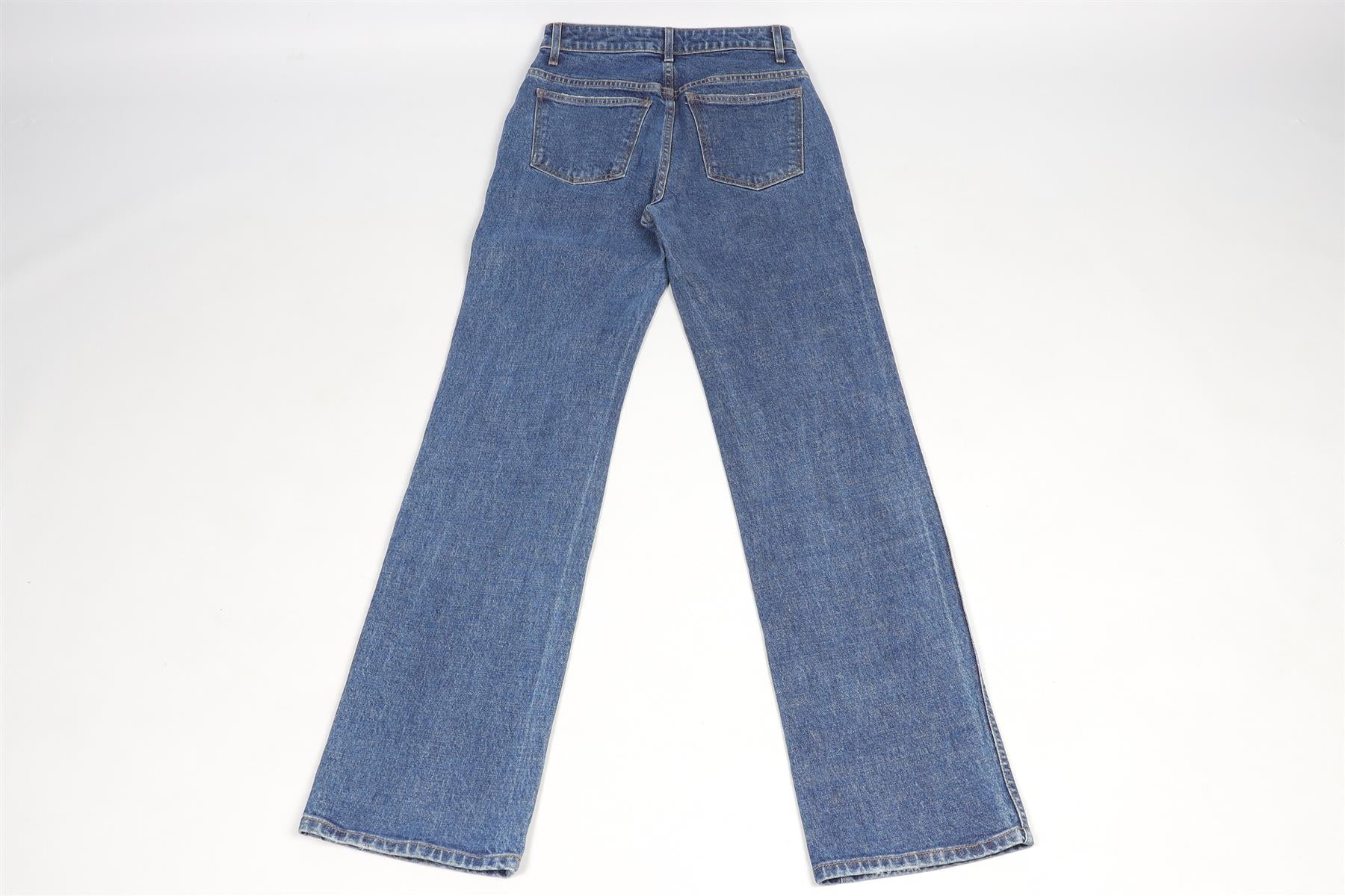 KHAITE BLUE HIGH RISE STRAIGHT LEG JEANS W 27 UK 8-10