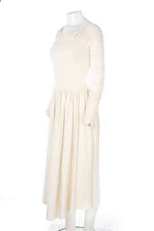 KHAITE CREAM KNIT MAXI DRESS SMALL