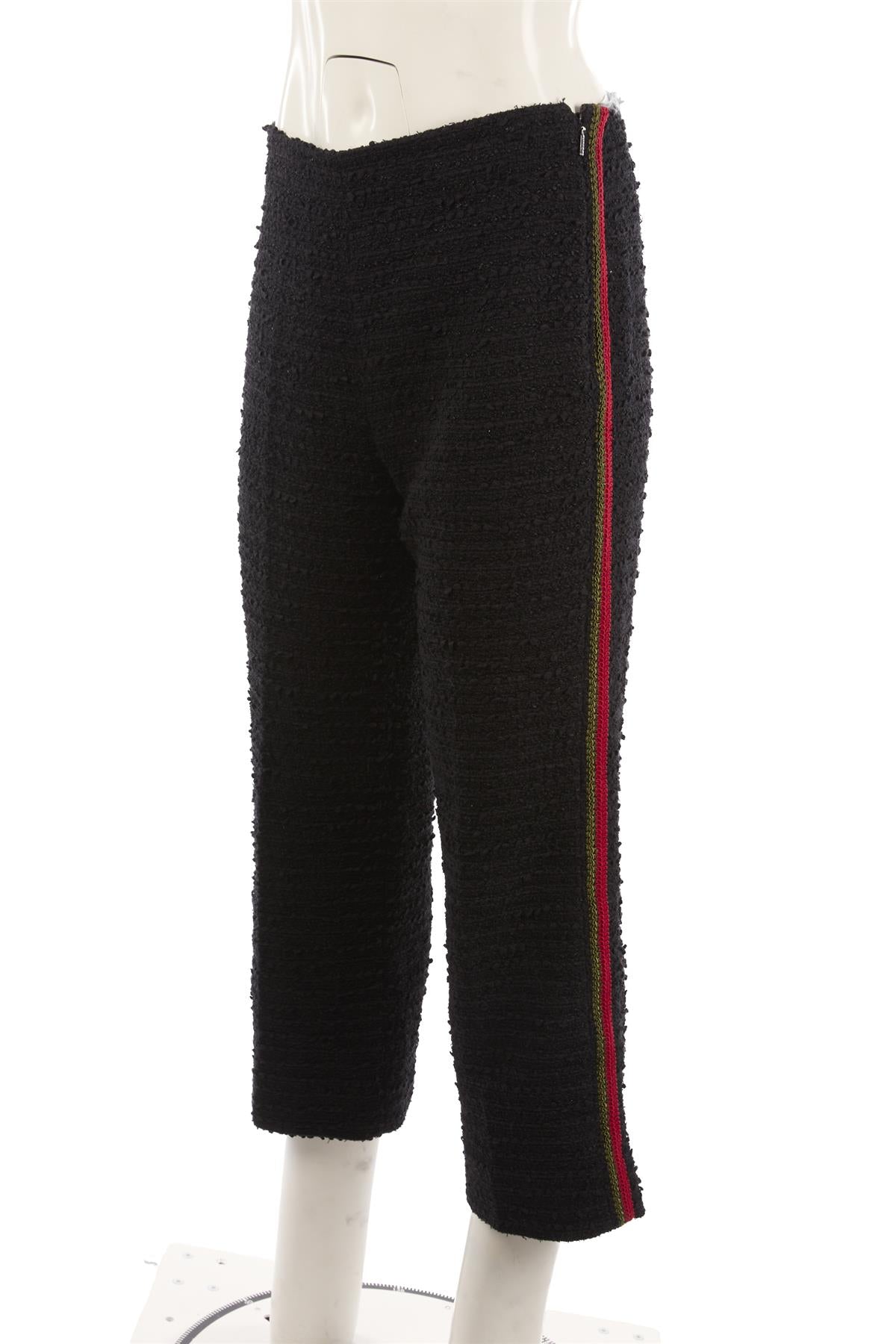 GUCCI BLACK COTTON STRAIGHT LEG PANTS IT 42 UK 10