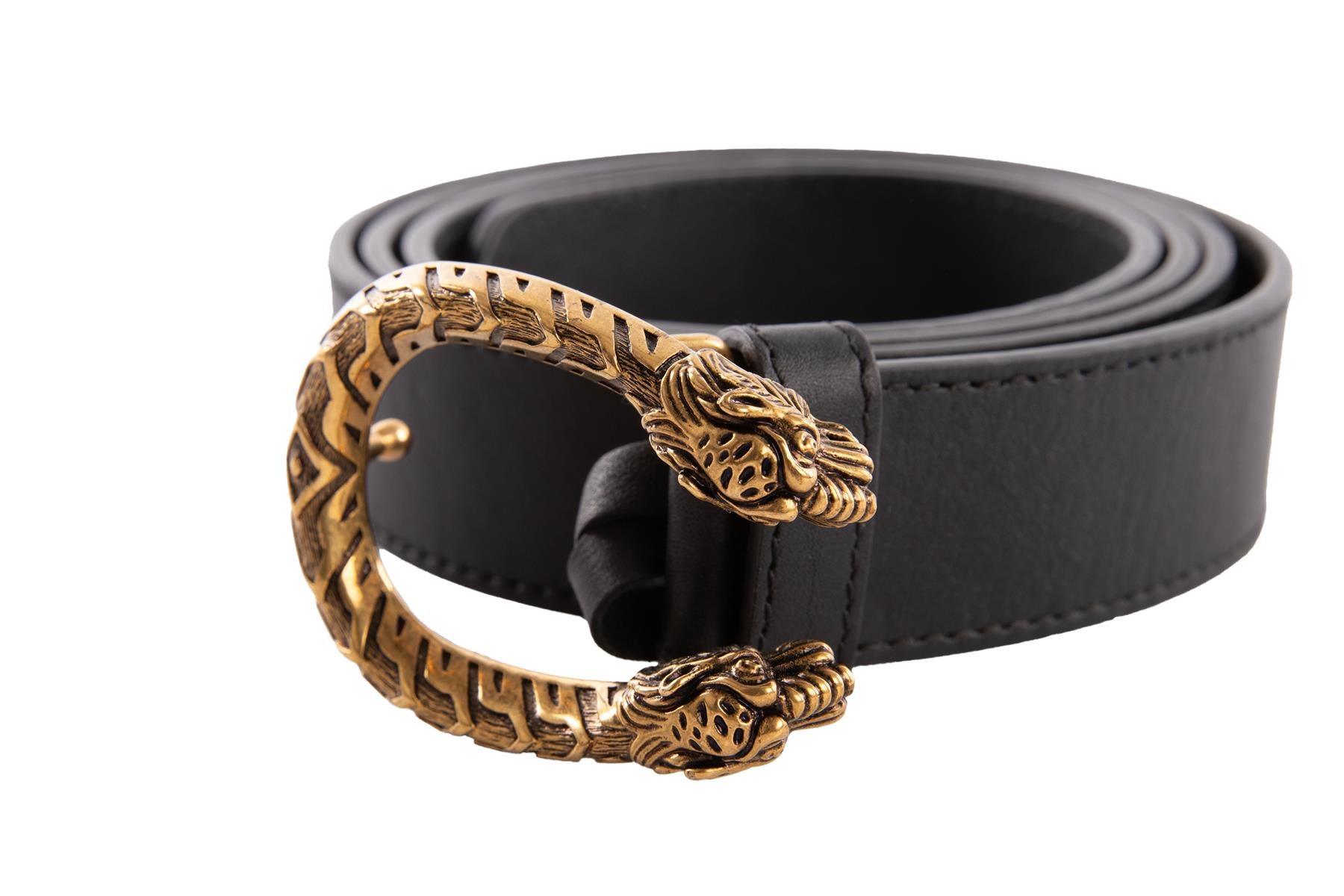GUCCI BLACK DIONYSUS LEATHER BELT 100CM