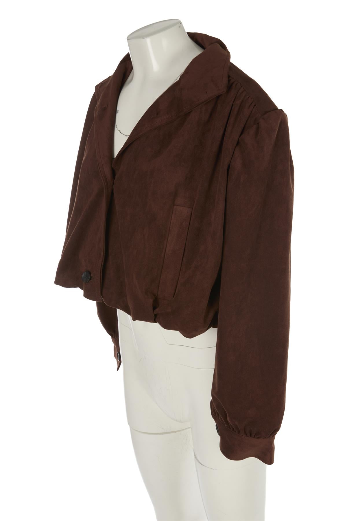 SOURCE UNKNOWN BROWN FAUX SUEDE JACKET SMALL/MEDIUM