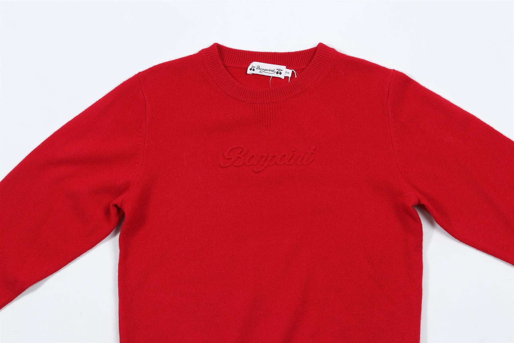 BONPOINT RED KIDS GIRLS SWEATER 10 YEARS