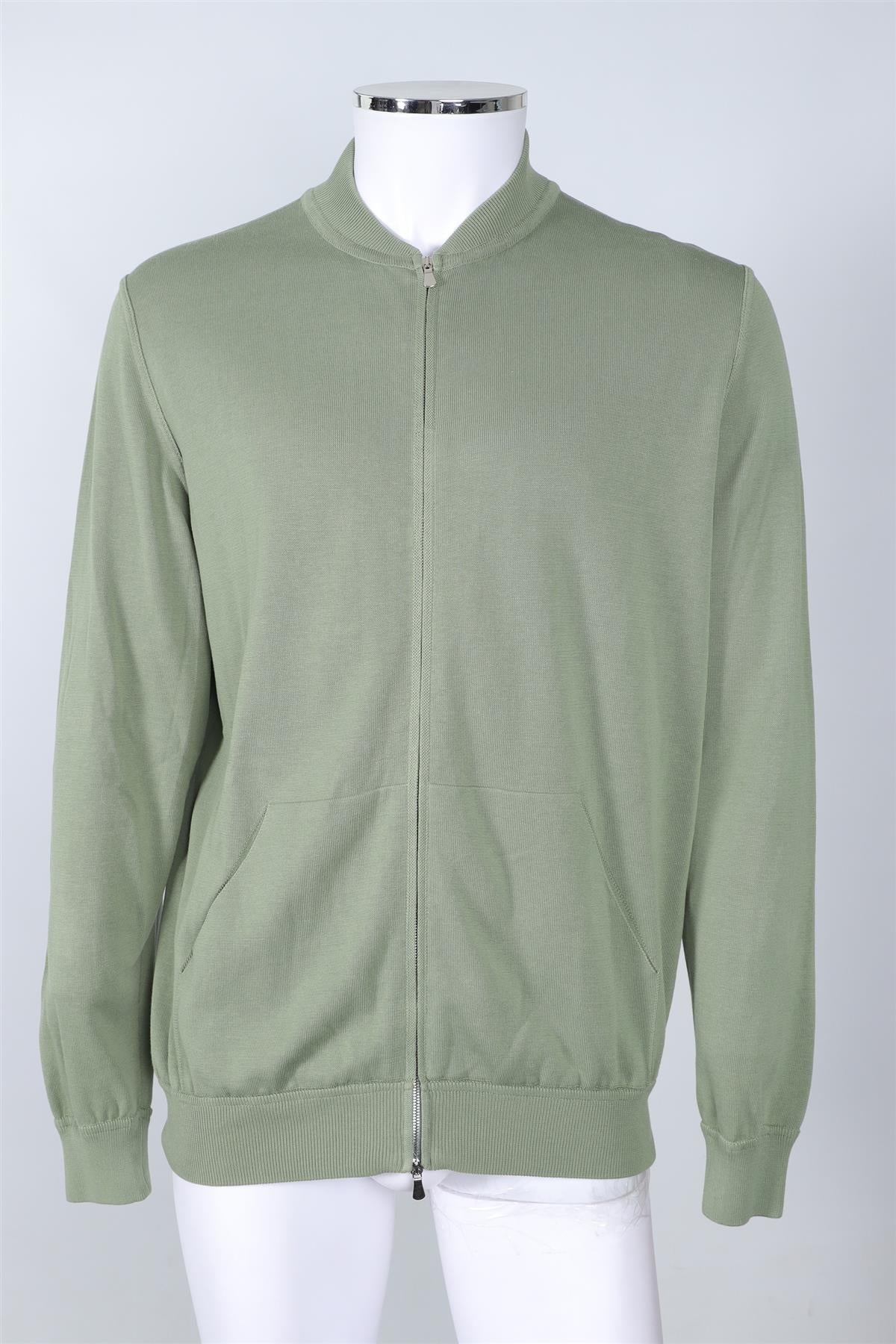 THOM SWEENEY GREEN MEN'S COTTON CARDIGAN XLARGE