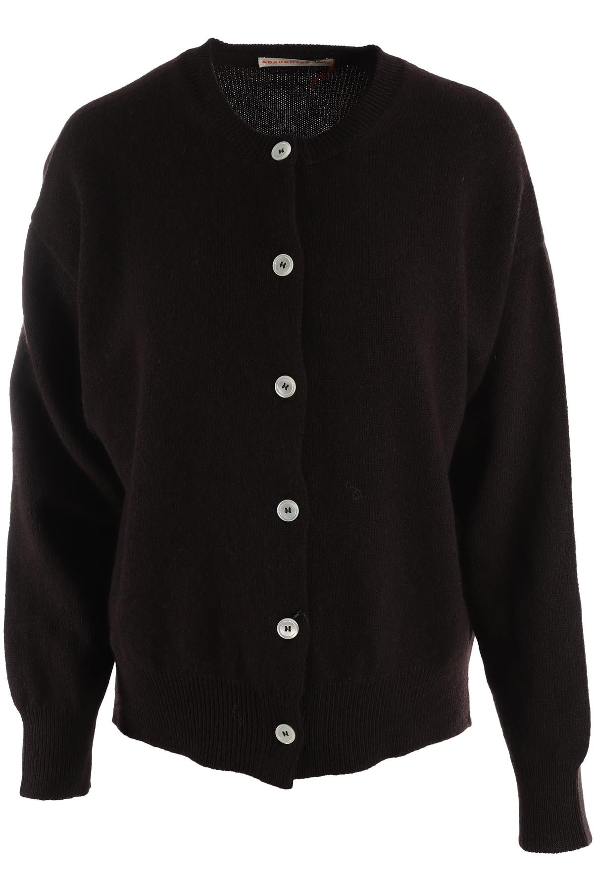 AND DAUGHTER BROWN WOOL CARDIGAN LARGE