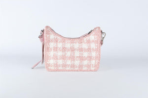 PRADA PINK RE-EDITION 2000 SMALL RAFFIA SHOULDER BAG