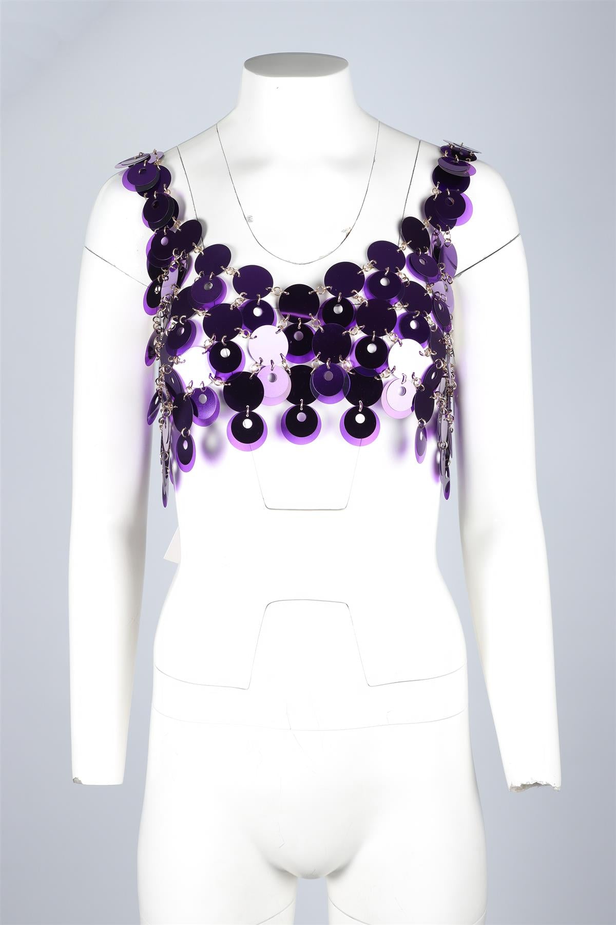RABANNE + H&M PUPLE SEQUIN TOP XSMALL/SMALL