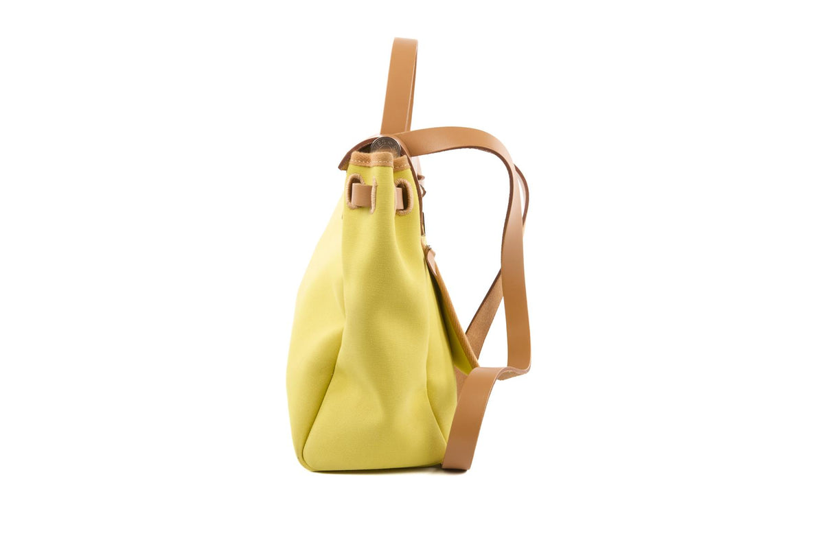 HERMÈS YELLOW 2020 HERBAG 31 CANVAS SHOULDER BAG IN JAUNE CITRON