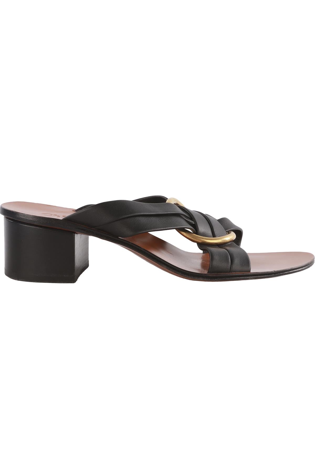 CHLOÉ BLACK LEATHER SANDALS EU 38 UK 5 US 8