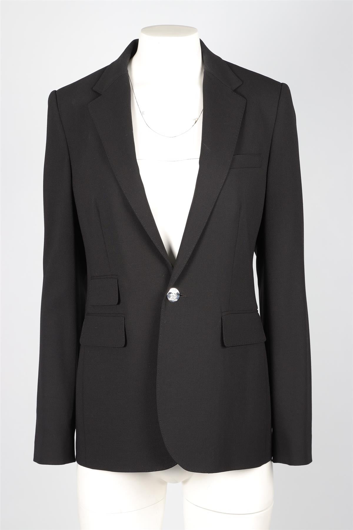 RALPH LAUREN PURPLE LABEL BLACK WOOL BLAZER US 8 UK 12