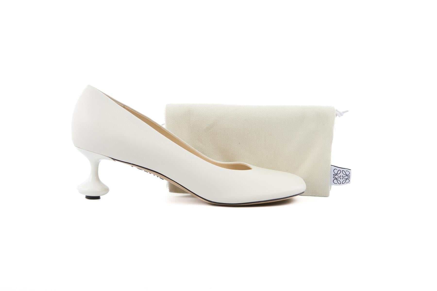 LOEWE WHITE TOY LEATHER PUMPS EU 40 UK 7 US 10