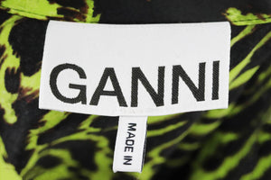 GANNI PRINTED SILK SATIN MINI DRESS DE 42 UK 16
