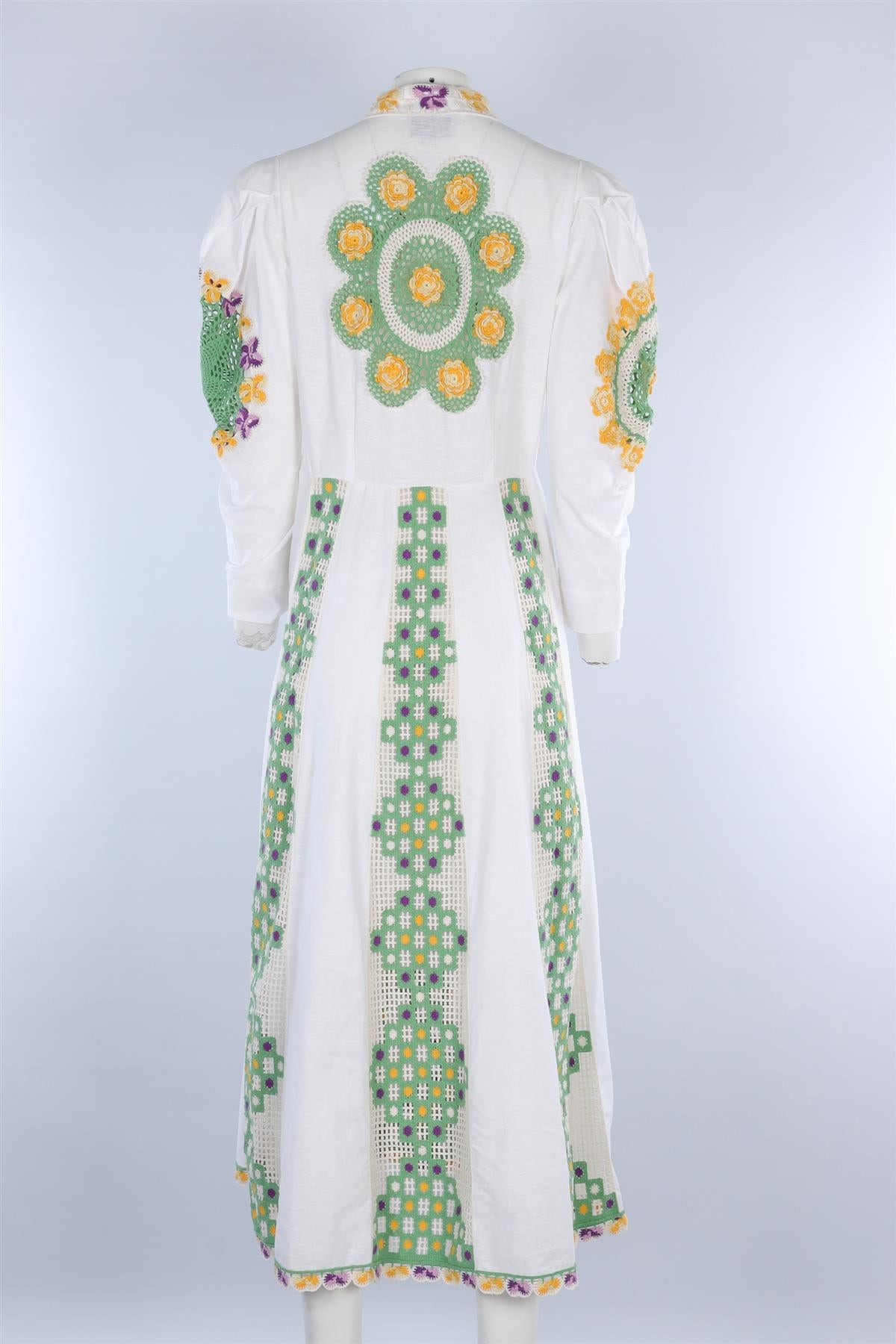 ALEMAIS WHITE LINEN MAXI DRESS AU 14 UK 14