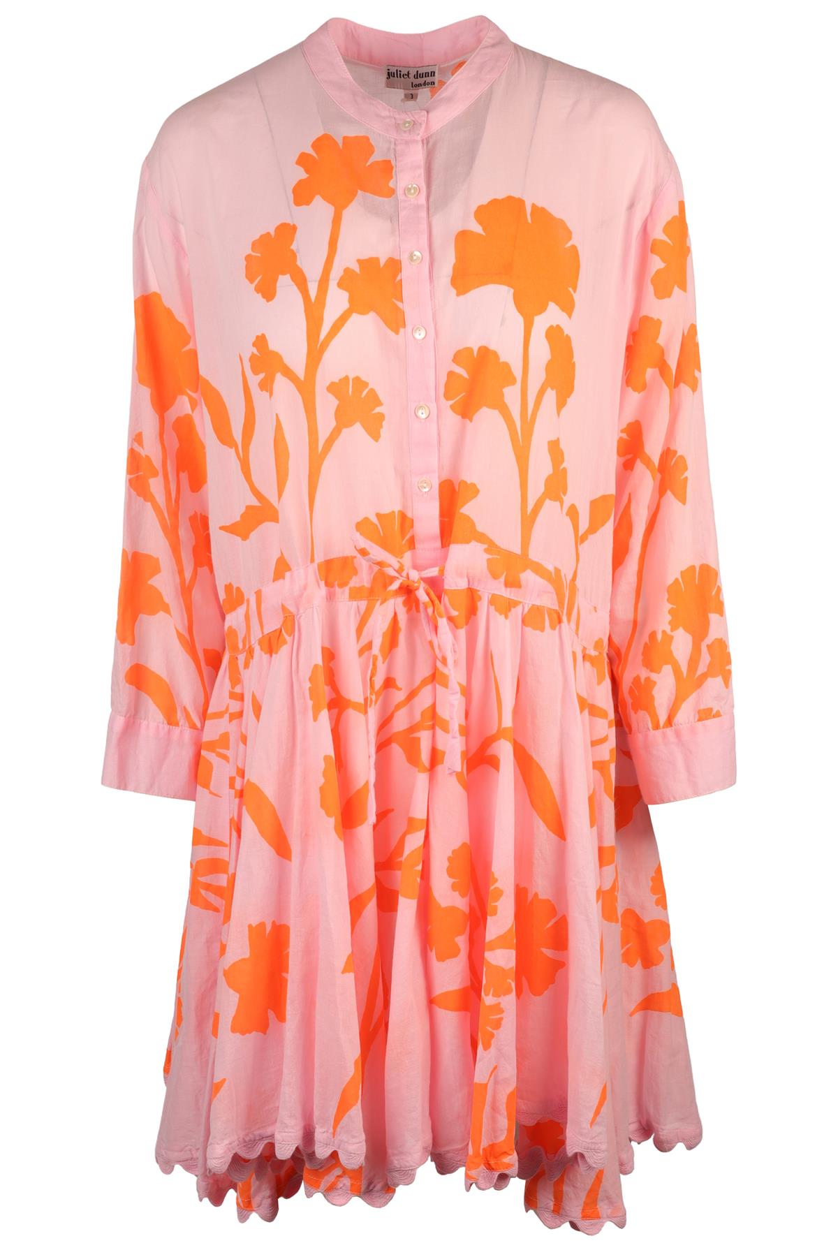 JULIET DUNN LONDON PINK COTTON MINI DRESS 3 UK 12/14