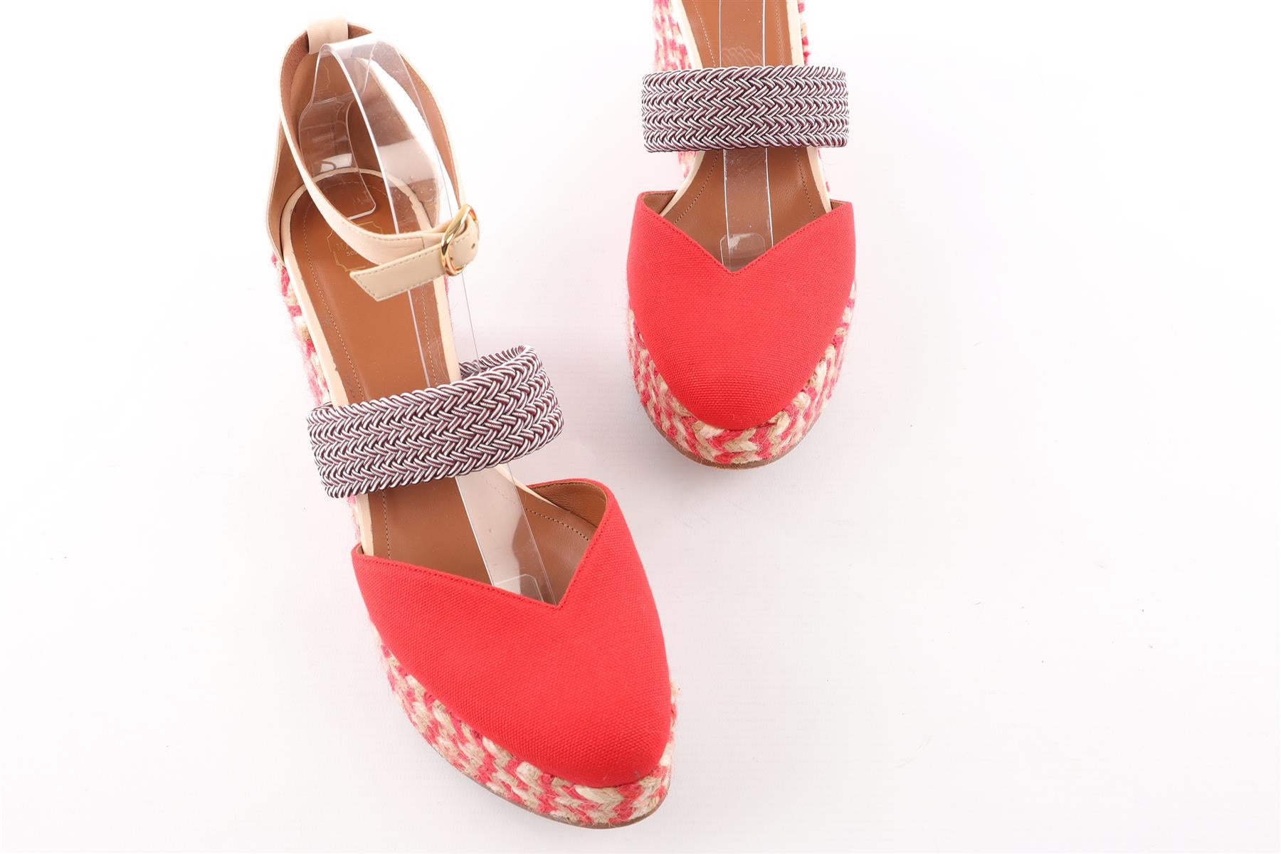 MALONE SOULIERS RED CANVAS WEDGES EU 40 UK 7 US 10