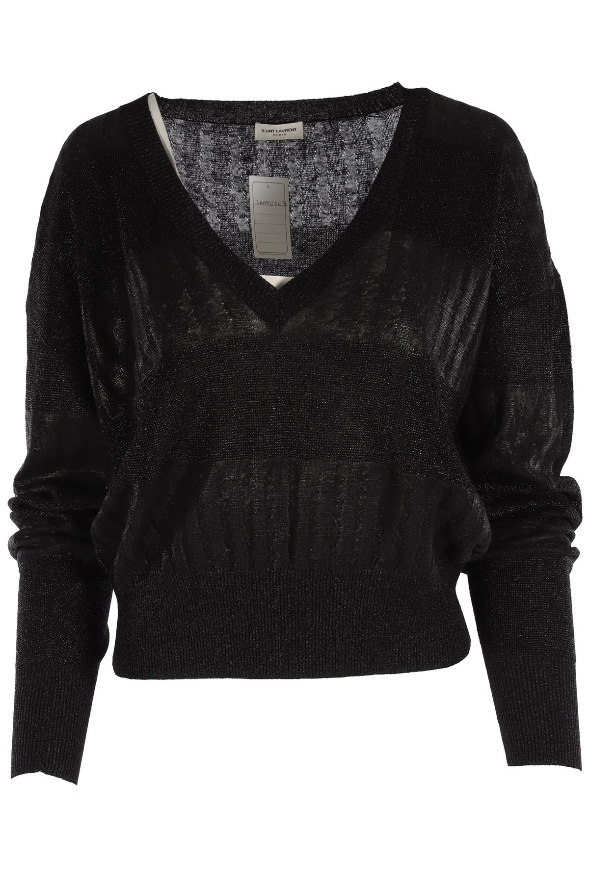 SAINT LAURENT BLACK LINEN SWEATER XSMALL