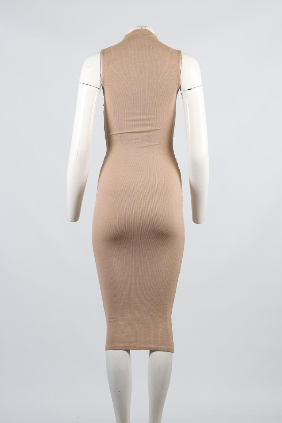 ENZA COSTA RIBBED SILK BLEND MIDI DRESS XSMALL
