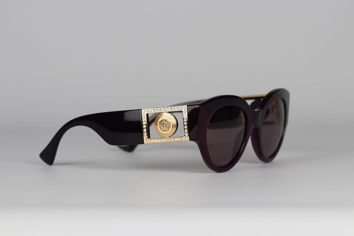VERSACE MEDUSA ROUND FRAME ACETATE SUNGLASSES