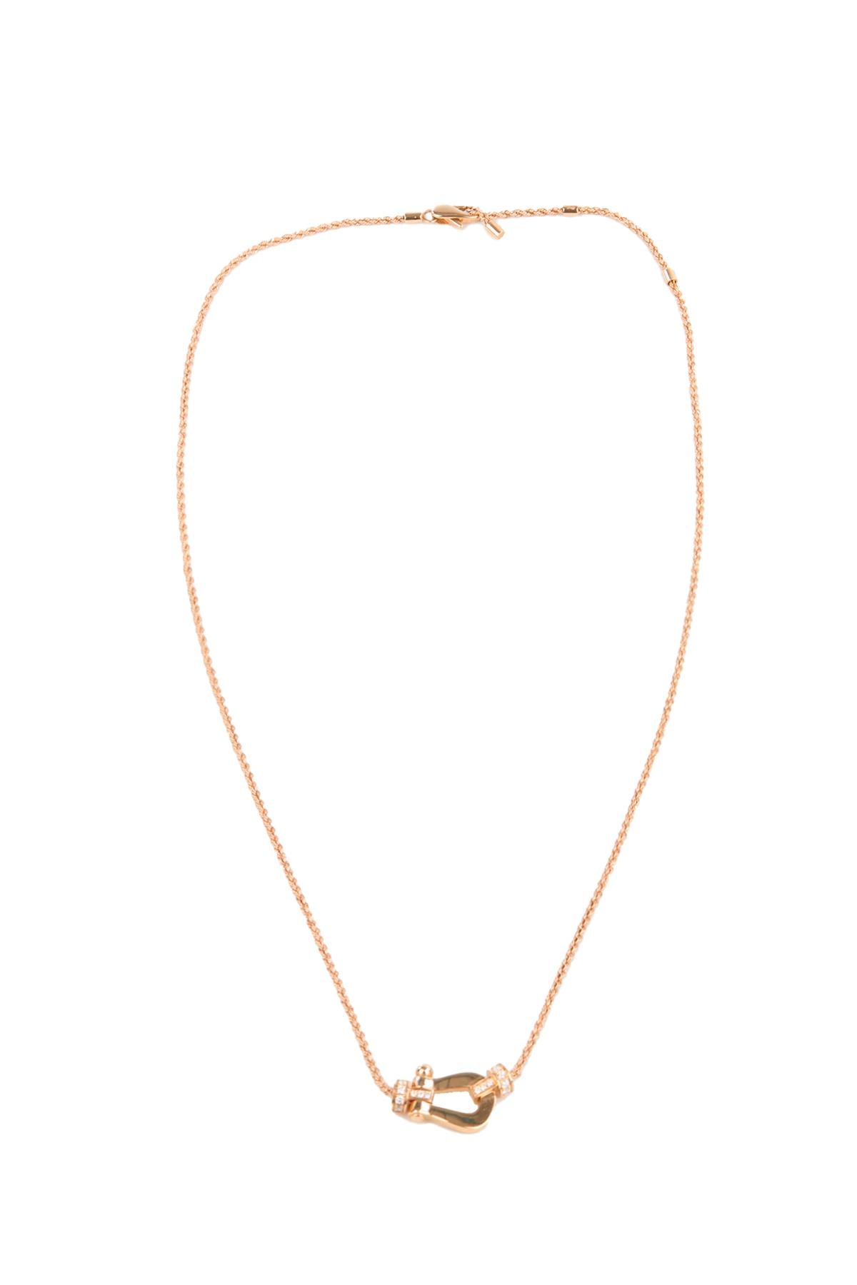 FRED FORCE 10 SMALL 18K ROSE GOLD CHAIN NECKLACE 40-45 CM