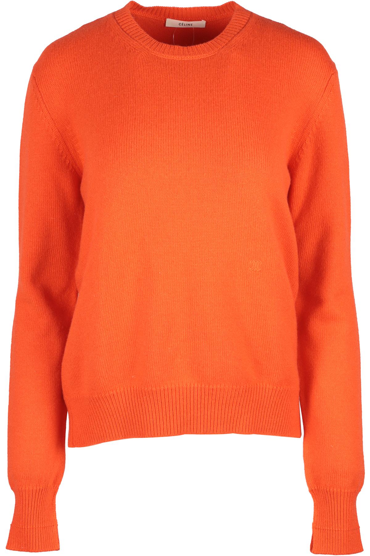 CELINE ORANGE TRIOMPHE CASHMERE SWEATER SMALL