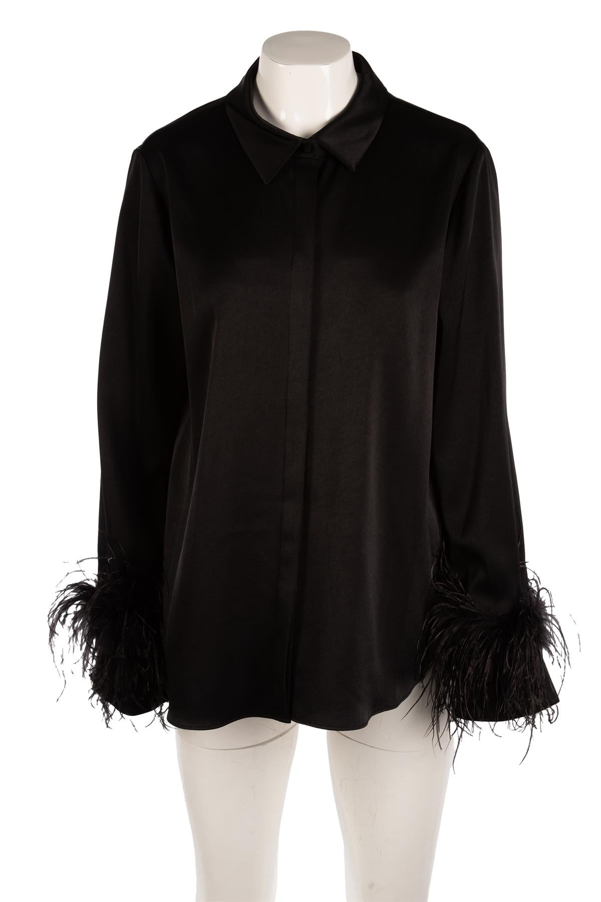 KOBI HALPERIN BLACK SATIN SHIRT LARGE