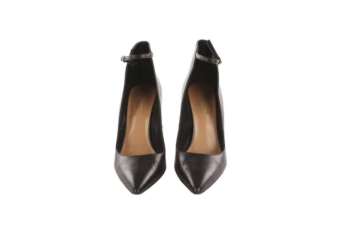 AQUAZZURA BLACK LEATHER PUMPS EU 38 UK 5 US 8