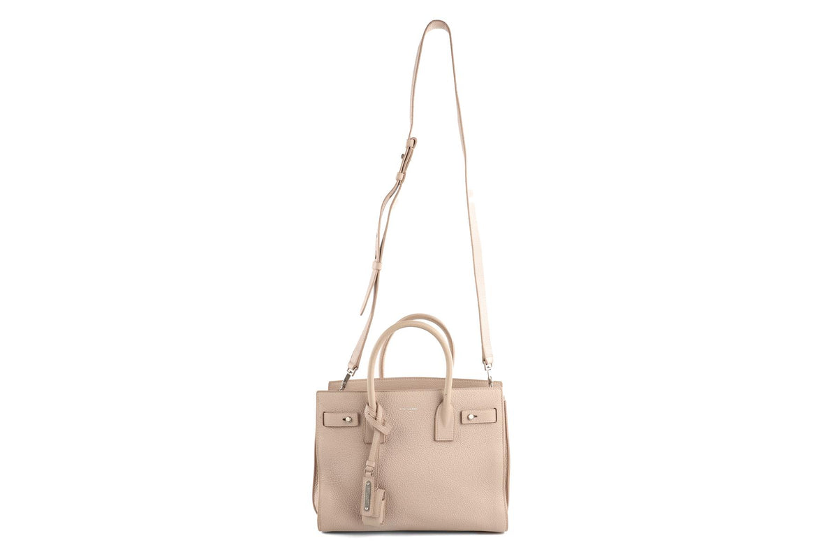 SAINT LAURENT PINK SAC DE JOUR BABY LEATHER TOTE BAG