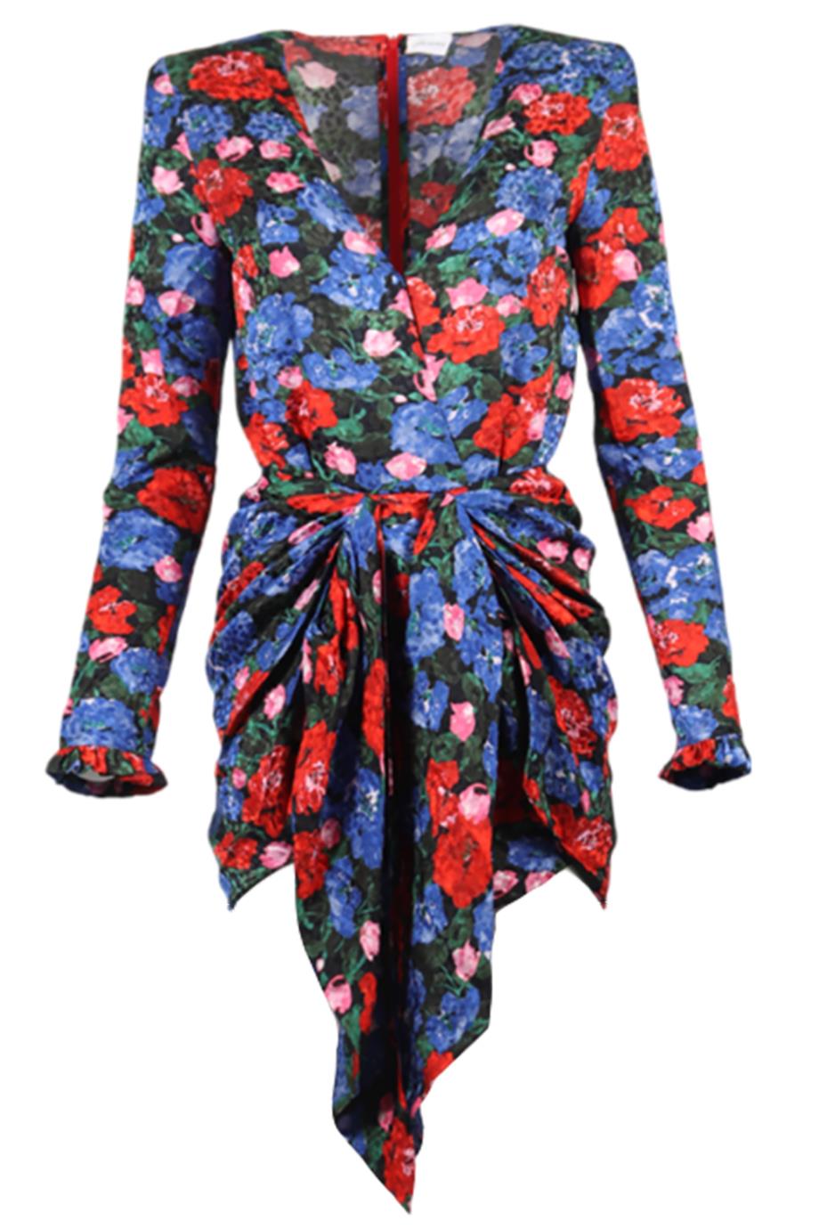 MAGDA BUTRYM FLORAL PRINT SILK MINI DRESS FR 34 UK 6