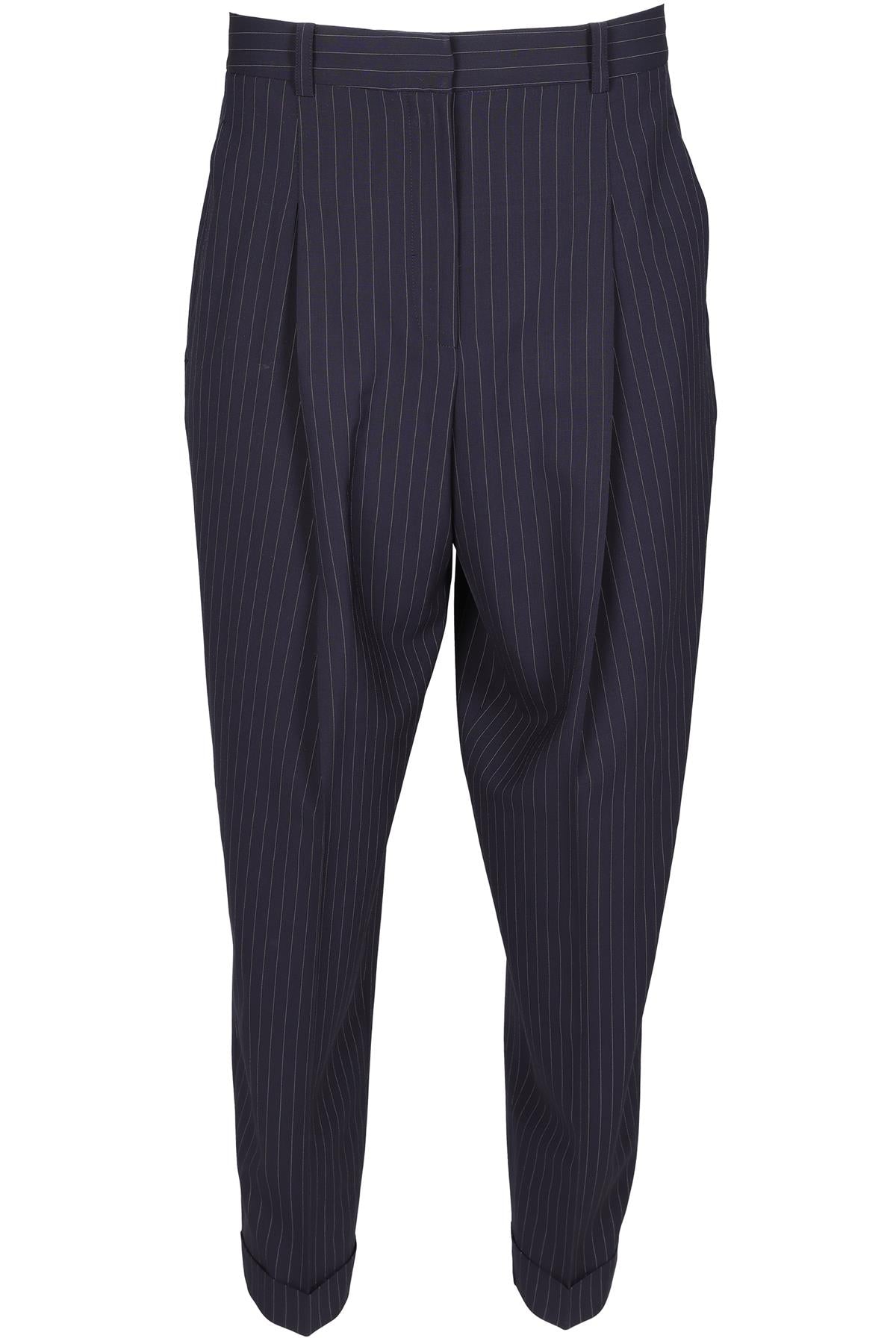 DKNY NAVY WOOL TAPERED TROUSERS UK 10 US 6
