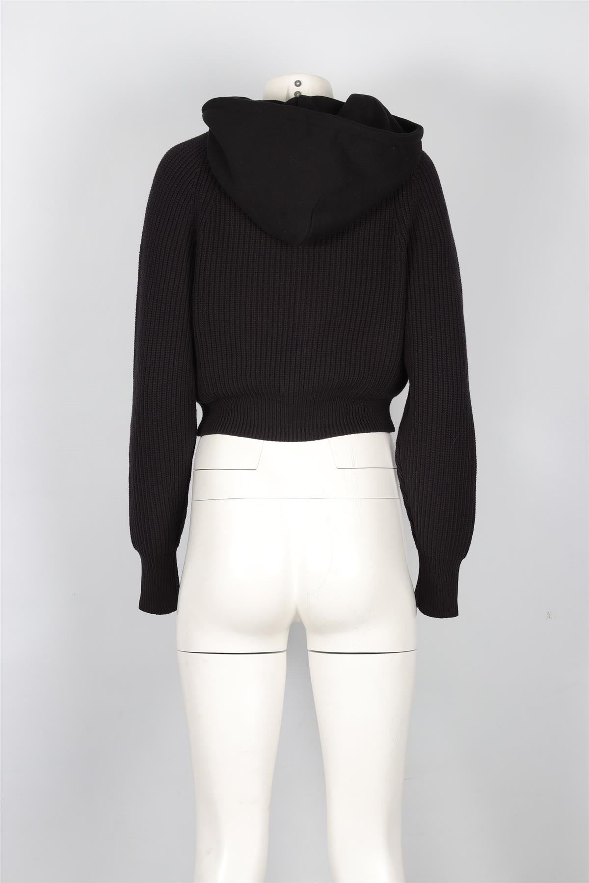 ALEXANDER WANG BLACK COTTON HOODIE XSMALL