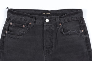 GRLFRND BLACK HIGH RISE STRAIGHT LEG JEANS W24 UK 6