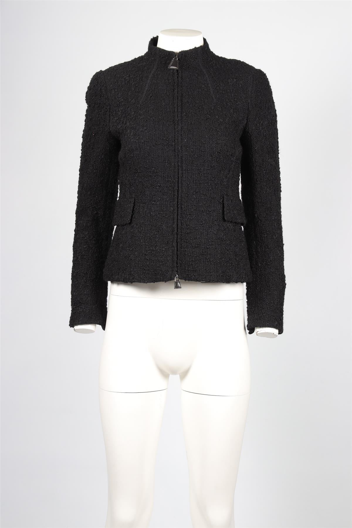 AKRIS BLACK WOOL JACKET FR 38 UK 10