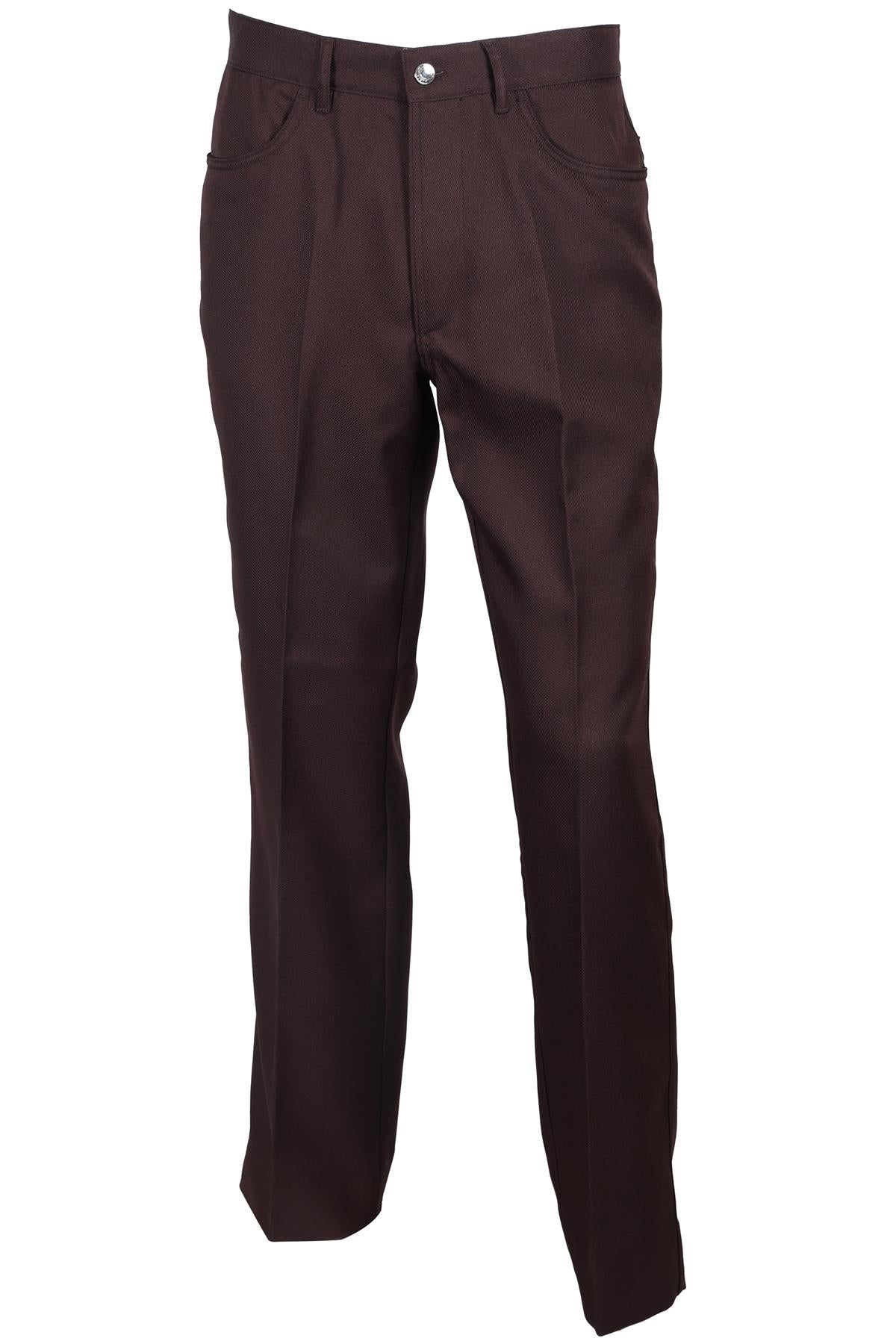 SECOND LAYER BROWN MEN'S WOVEN STRAIGHT LEG PANTS IT 46 UK/US WAIST 30