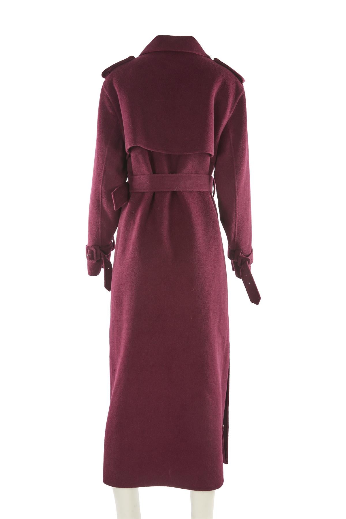 SIMKHAI BURGUNDY WOOL COAT MEDIUM