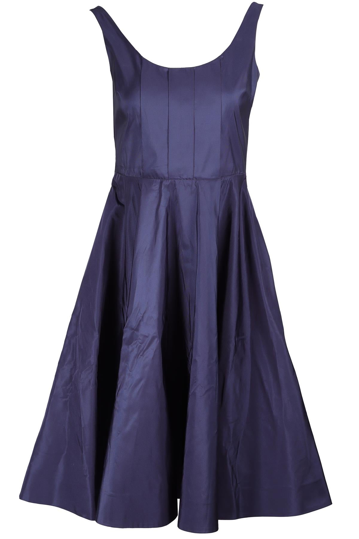 MIU MIU NAVY TAFFETA MIDI DRESS IT 40 UK 8