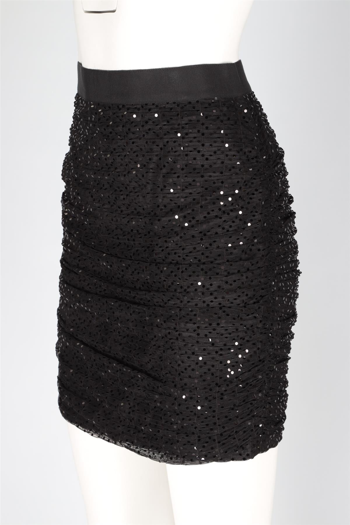 DOLCE & GABANNA BLACK TULLE MINI SKIRT IT 42 UK 10